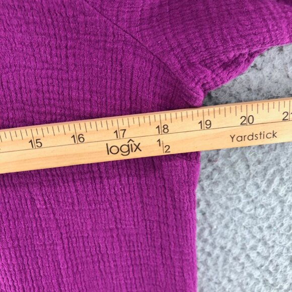 Soft Surroundings Top Womens Extra Large Purple Button Up Gauzy Tie 3/4 Sleeves - Picture 7 of 9